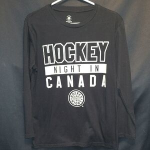 CBC HOCKEY NIGHT IN CANADA  BLACK LONG SLEEVE Size Large
